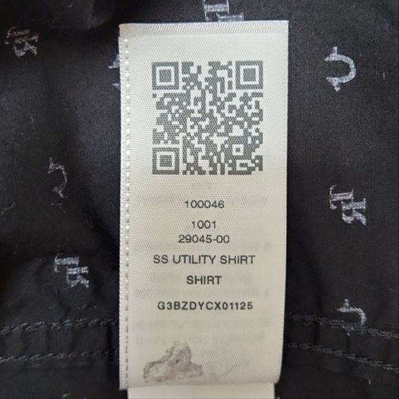 🌿 True Religion Black & White Men's Button Down Shirt, Size M ~ EUC - Picture 9 of 10